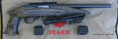 Ruger Charger 22LR semi auto pistol in very good condition. Comes with 2 magazines, folding bi-pod and Ruger gun pouch. Additional images available on request. 