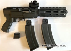Ruger Charger with Archangel chassis fitted. Barrel diameter has been turned down to reduce forward weight and fitted with a sleeve to make it look like a bull 