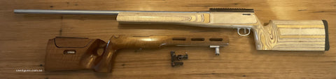 Millennium target rifle in excellent condition set up in an fclass stock bedded in the flexible aluminium block. Maddco barrel fired Approximately 2000 rounds. 
