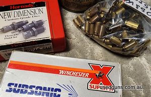 I have a custom, grade Hornady die 3 set complete $110. Double G projectiles 10mm and 40 S&W lead 500 container but has 33 used from it. 466 count hard to find 