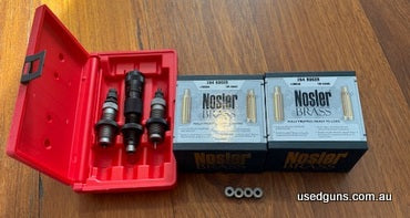 Brand new 2 x boxes of 204 Nosler brass pieces unopened. Forster 204 dies with 4 Forster bushings. Price includes post