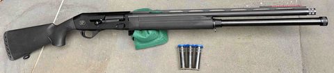 Standard 10 round tube mag. Hi-vis Ruby sight fitted. LOP reduced by 1/4"