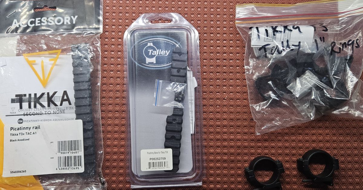 Picatinny Rail Tikka T3, T3X, T1 Tally Rings 1""