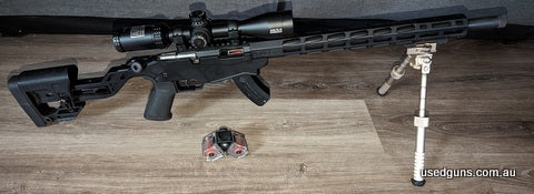 ONLY QLD,VIC, SA,NT transfer available. Ruger precision rimfire. Comes with Bushnell 4.5-18x40 with rings mounted. Good condition, few marks from use, shoots ex