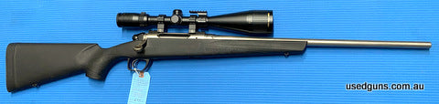 Was $975 now $695. Good condition Remington 783 in 308W. Has a Bushnell Elite 3200 5-15X scope mounted with a Picatinny ring mount. Cycles well, great all round