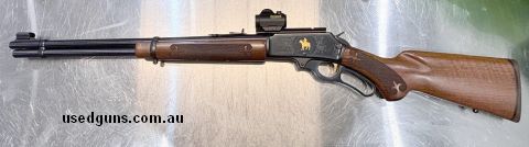 Marlin 336C limited edition. very rare, Gold Inlay upgraded walnut luxury timber stock, with bushnell Red Dot and picatinny rail. In excellent condiotion with a