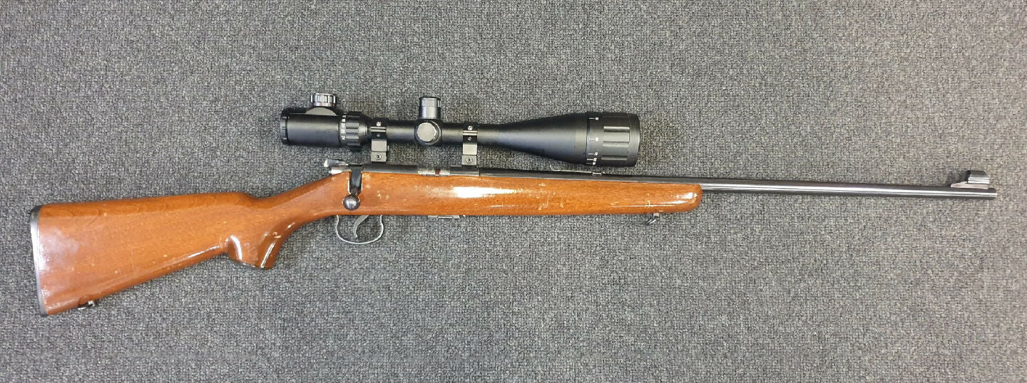 For sale a used Norinco JW-15A 22lr. Good honest little gun. Ideal for around the farm or a first rifle. Comes with magazine and scope 6-24 x 50. Bit battered o