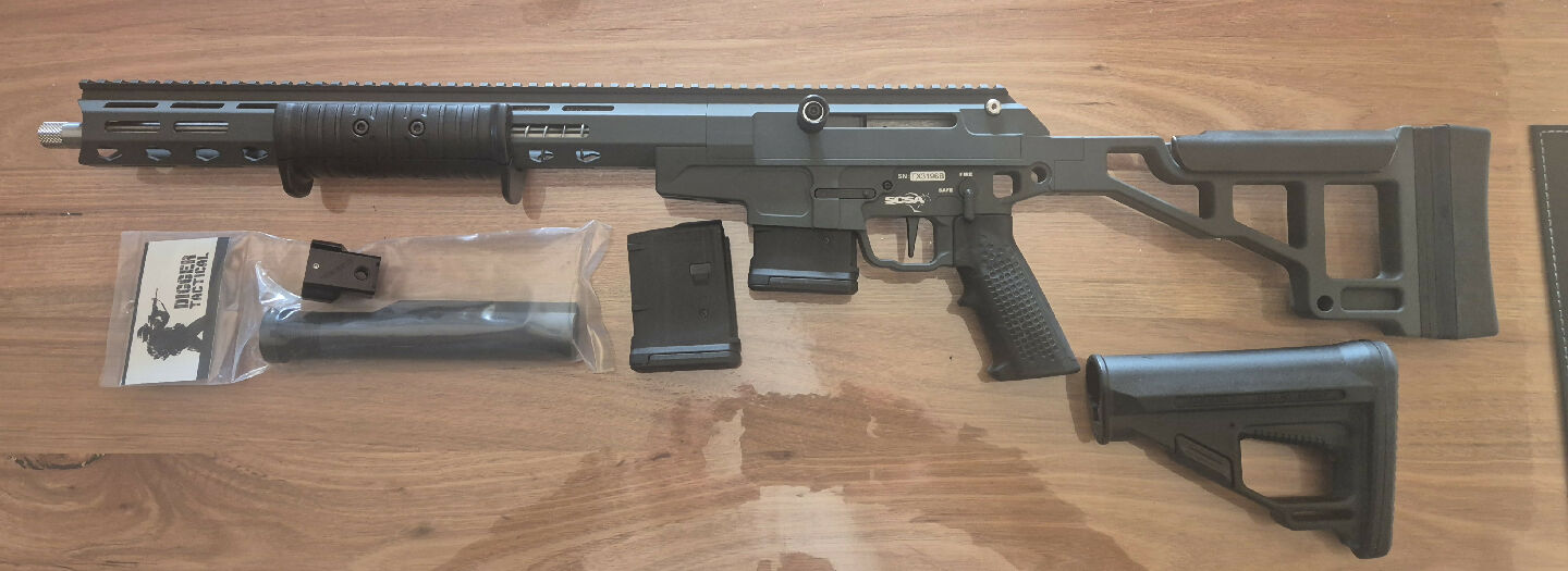 Taipan x  223 brand new never fired a shot. Comes 2 mags  brand new buffer tube and adapter. Was going to build this for my son but he decided to go 300 blackou