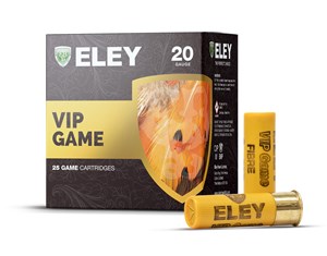 ELEY
EVG20326
VIP GAME
20 GAUGE, #6, 32GR
FIELD SHOT SHELL

$31.90 /PER 25
$255 /PER 250