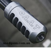 Near new AAT 5 port muzzle brake Purchased 6 weeks ago for my 300 Win Mag and probably shot 20 rounds through it . As new . Please see link to their website bel