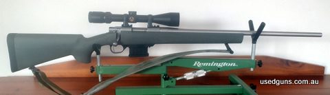 Barely used, stainless barrel. Comes with scope and sling