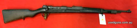 Fair Chinese Mauser in 8mm Mauser. The rifle is in fair condition and the barrel is poor. Make a good collector price. Has rust and pitting under the wood work.