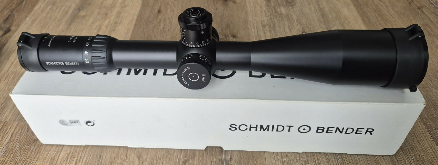 Schmidt & bender 12-50x56 PMII, As new never been used on the field, purchased new two years ago and been sitting in the safe ever since. Comes with the butler 