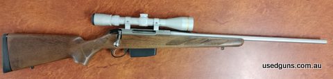 Used Tikka T3 Rifle Stainless / Walnut stock. Chambered in 308W with Leupold 3.5-10x40 VX3i Silver scope. 5 Shot magazine. In very good Cond