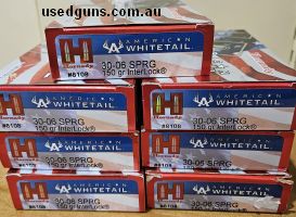 7x full boxs of hornady american whitetail 150gr 30-06 ammo. Pickup only! Please have a valid firearms licence to present on pickup. Call or text dont email!