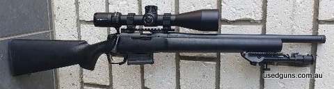 Bergara heavy barrel 22 in a 700 police stock using an Atlas bottom metal. Rifle is silly accurate comes with 2 magazines and bipod attached scope not included.