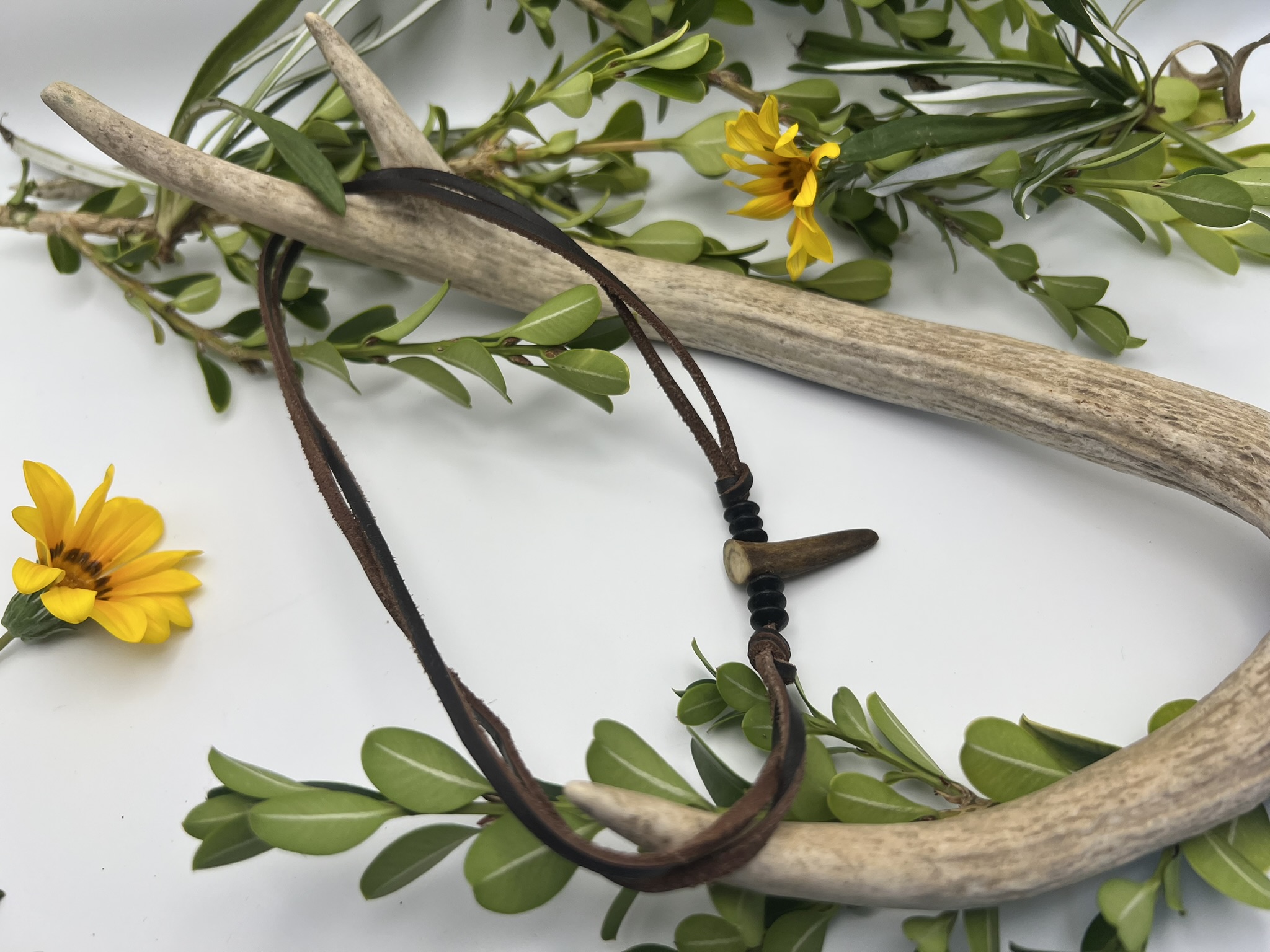 Handmade Deer Antler Pendant Necklace - Women Who Hunt