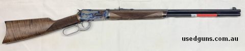 Just landed! Breathtakingly gorgeous deluxe model, in the rare 30-30 Winchester. Colour case hardened, half octagonal barrel, and fantastic timber. One only, wi