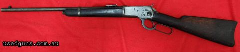 Model 1892 saddle ring carbine. Half 'button' magazine. Fair to Good condition. Fair bore. Made in 1925.