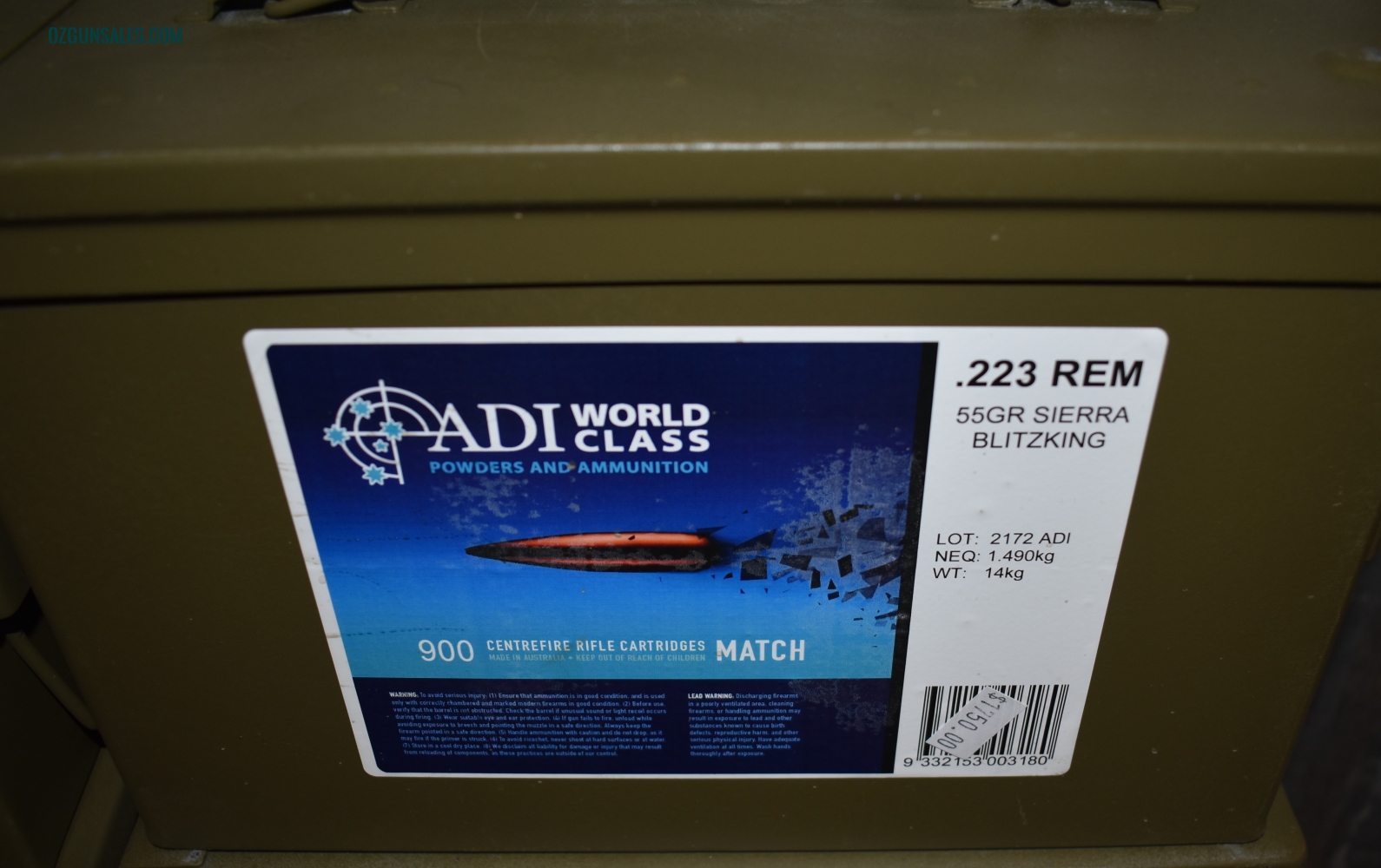 ADI .223 REM BLITZKING 900 ROUNDS......NEW!!