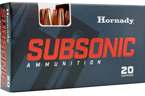 HORNADY
H82742 
SUB-X SUBSONIC
45-70, 410GR
POLYMER TIP
AMMUNITION

$84.90 /PER 20
$382.05 /PER 100
$699 /PER 200