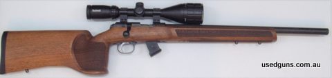 CZ 457 Match Target Rifle, currently with match grade 22LR barrel. Comes also with 17HMR barrel origially fitted. Trigger springs have been replaced, bringing t