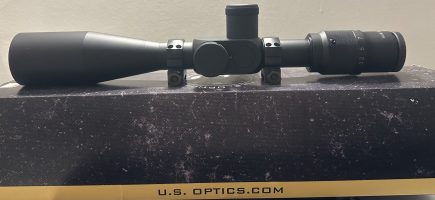 Us optics LR17 3.2-17x44 FFP Horus H102 illuminated reticle, mil adjustments, 30mm tube. High quality scope with excellent glass quality. Scope has a small mark