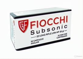 Fiocchi Ammunition 22LR Subsonic LRN HP 38GR