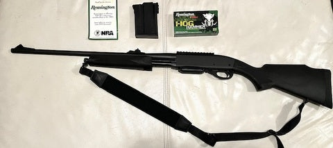 Remington 7600. Brand new never fired. Comes with  new Grovtec sling. Also comes with a spare 10 round magazine. Feel free to ask any questions. Comes with 5 bo