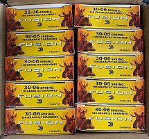 Highly reduced to clear. Was $70 a box, now just $49 a box or $450 for 200. Federal Fusion 30-06 150gr ammo. Premium bonded bullet. Store pick-up only. Limited 