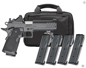 SPRINGFIELD ARMORY
PH9119AOSLC-PAC
1911 DS PRODIGY AOS - PACKAGE 
9MM
10 SHOT
CASED IN SPRINGFIELD RANGE BAG
FOUR MAGAZINES
5" BULL MATCH BARREL
BLACK CERAKOTED
FACTORY FINISH
OPTIC READY
WITH VIRIDIAN RFX11 GREEN DOT OPTIC

SPECIAL NEW $3199