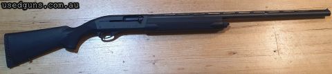Black synthetic, not much use, never had any cycling or jamming problems, even with very light loads. Takes 2 3/4 or 3 Inch shells. You need to have a category 