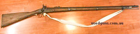 This French contract British Ordnance Pattern 1853 Enfield Rifle Type 2 black powder percussion rifle is in fair to good condition considering age. Was told tha