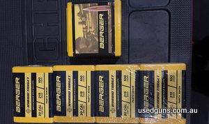 5 x 100 Unopened boxes Berger 30CAL 215gr Hybrid Projectiles. Plus postage.