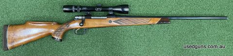 Consignment Parker Hale Safari in 270W. Usual scratches for something of this age. Recoil pad old and cracked. Barrel in VG condition. Carried more than shot.