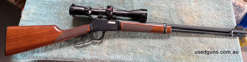 Winchester 9422M 22 WMR lever action. Excellent condition hardly been used ,15 shot tubular magazine. Comes with a brand new Simmons 8-point 3-9x40 scope. $1700