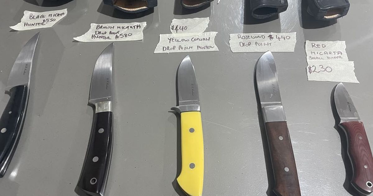 5 xCustom Made knives by B.R Merchant knifemaker hunter series Australian Made