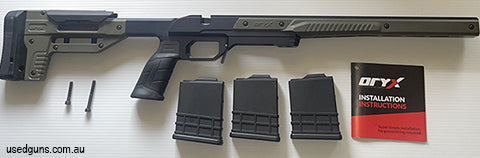 MDT oryx stock to suit Howa 1500 SA. Only selling due to changing stocks. 3x 223 magazines. Can post at buyers expense.