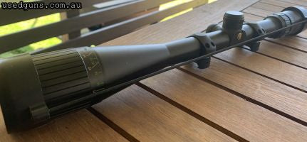 Very nice older bushnell elite 6-24x40 with rainguard very clear optics hard scope to part with but Ive no use for it now including rings