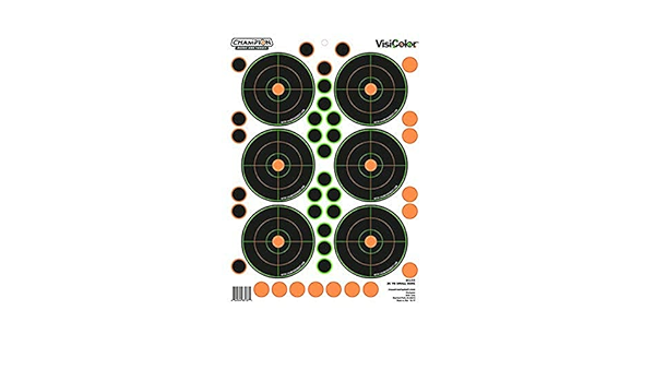 Champion Target Visicolor Adhaesive Small Bore Target 25yd 5 pack