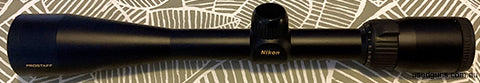 Excellent condition Nikon Prostaff 3-12x40. Excellent glass and precise click udjustments. No scratches on lenses or dents in tube from rings. Price includes po