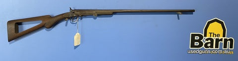 Belgium 410 Poachers gun. Single shot, with the hollowed out stock. Is in fair condition. Interesting piece.