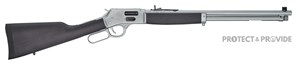 HENRY
ALL WEATHER 
20 INCH BARREL
LEVER ACTION
INDUSTRIAL HARD CHROME SATIN
10 SHOT
BLACK / GREY STAINED HARDWOOD
STOCK AND FOREND

AVAILABLE IN
H012GMAW 357 MAG NEW $2249
H012GAW 44 MAGNUM NEW $2249
H012GCAW 45 LONG COLT NEW $2249