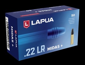 LAPUA
LAP420162
MIDAS +
22LR, 40GRM LRN
1073 FPS
AMMUNITION

$40.90 /PER 50
$368.10 /PER 500
$3329 /PER 5000