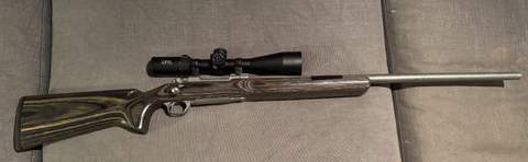 Ruger M77 223. Shoots a very tight group. Slight wear on stock where tape had been placed. Otherwise an immaculate rifle that shoots very well Scope available f