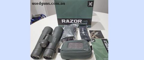 1 year old vortex 12x50 Razor UHD. Used once Incredible clarity and field of view Vortex Lifetime warranty Includes vortex binocular harness, box and strap Lens