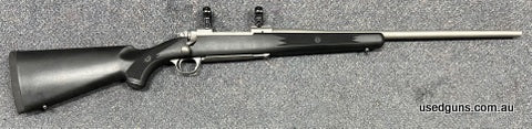 Ruger M77 Hawkeye in 270W. Stainless Barreled action in Synthetic stock. Only fired a box of ammo and presents in close to new condition. $65 freight to your De
