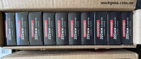 Norma 223 55gr FMJ. Currently retailing for $116 per 50. Fantastic ammo. Great for target shooting or varmint hunting to preserve pelts/meat. Why spend $175 per