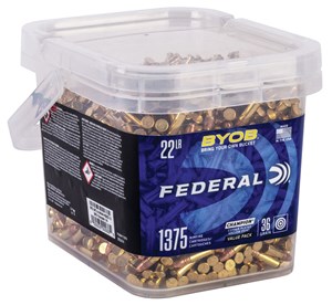 FEDERAL
F750BKT1375
CHAMPION BYOB
BRING YOUR OWN BUCKET
22LR, 36GR, HOLLOW POINT
AMMUNITION
1260 FPS

SPECIAL
$175 /PER 1375