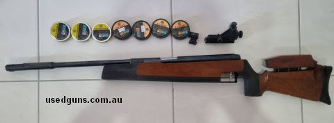 Good quality FWB300. Got new seals and spring from Germany. Excellent shooter. Comes with 7 Tins of 7.0gr pellets. Phenomenal precision shooter. Buyer pays tran